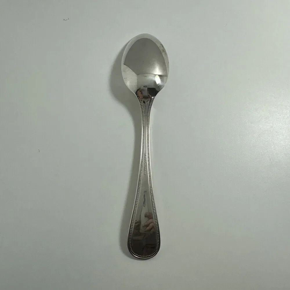 Reed & Barton Beaded English Gentry Silverplate Tablespoon Serving Spoon 8-1/2